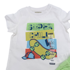 Ensemble t-shirt imprimé et short vert anis — 3 mois
