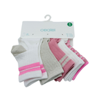 Lot de 5 paires de chaussettes rose, blanc et doré – 19-22