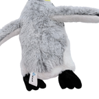 Peluche pingouin blanc noir et jaune - 28 cm