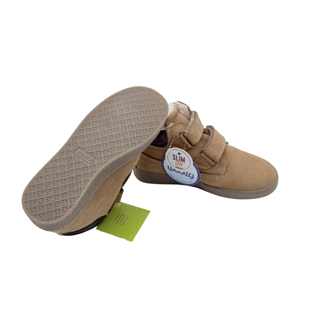 Bottines enfant camel fourrées à scratchs - 29