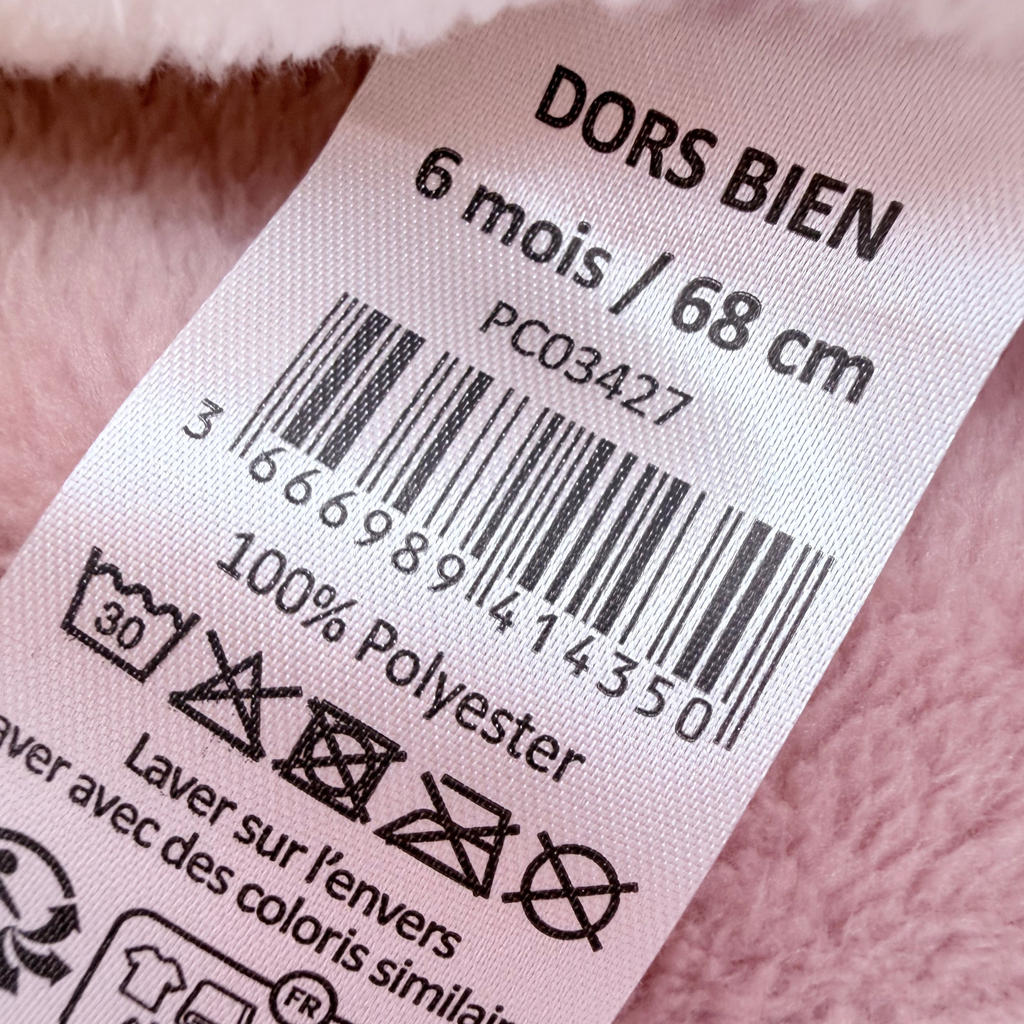 Pyjama bébé deux pièces rose motif chat - 6 mois