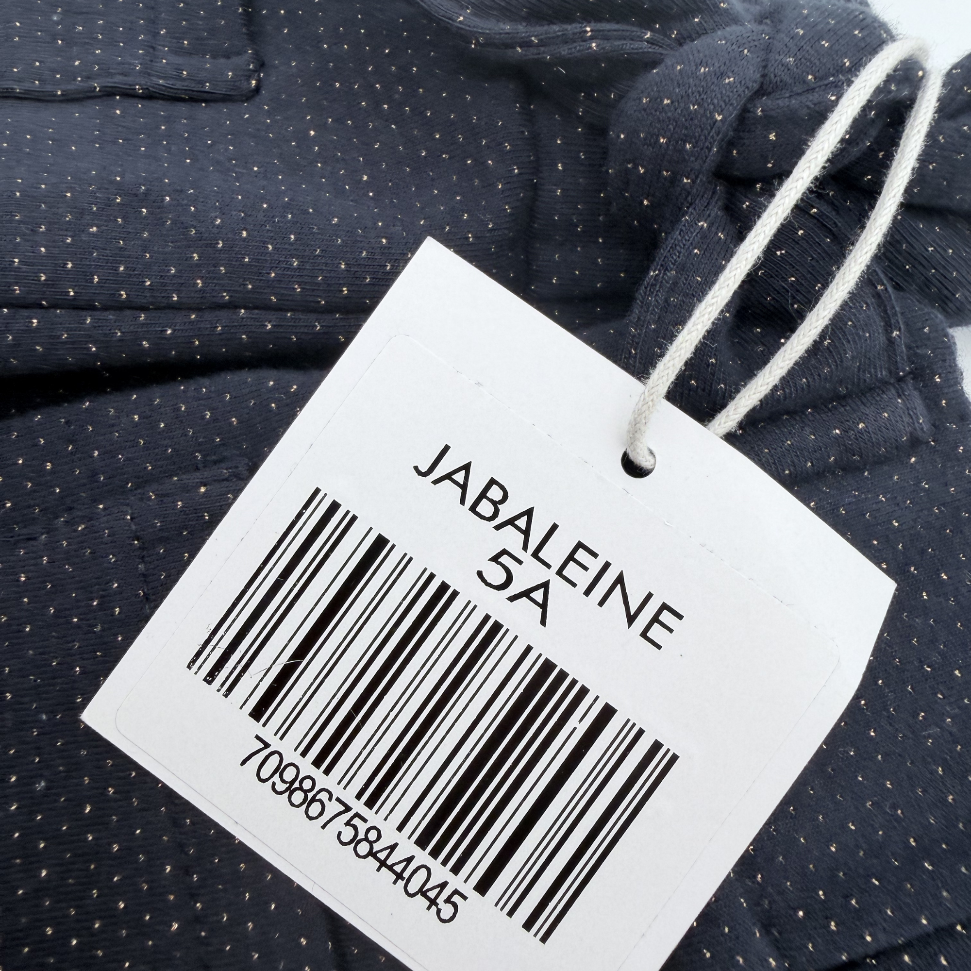 Pantalon bleu marine à pois brillants — 5 ans