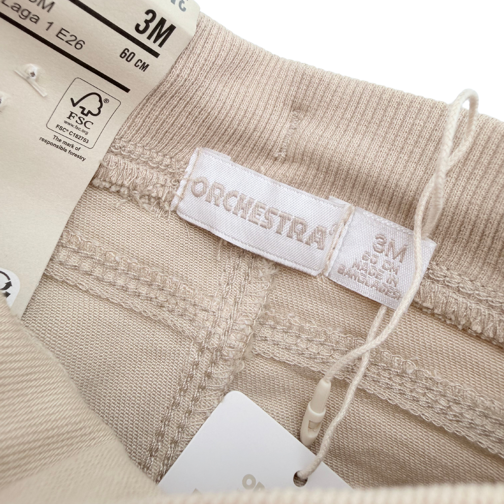Pantalon bébé en denim beige - 3 mois