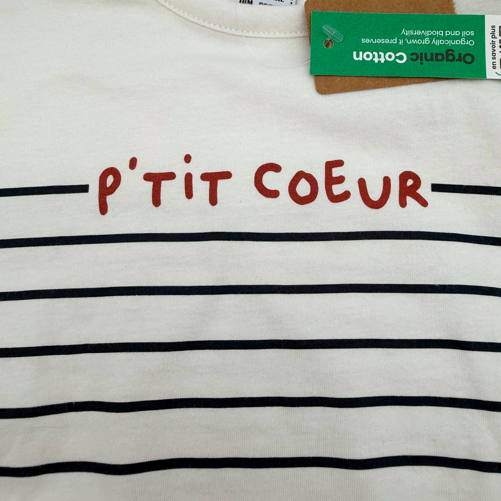 T-shirt bébé marinière « P'tit Cœur » - 18 mois