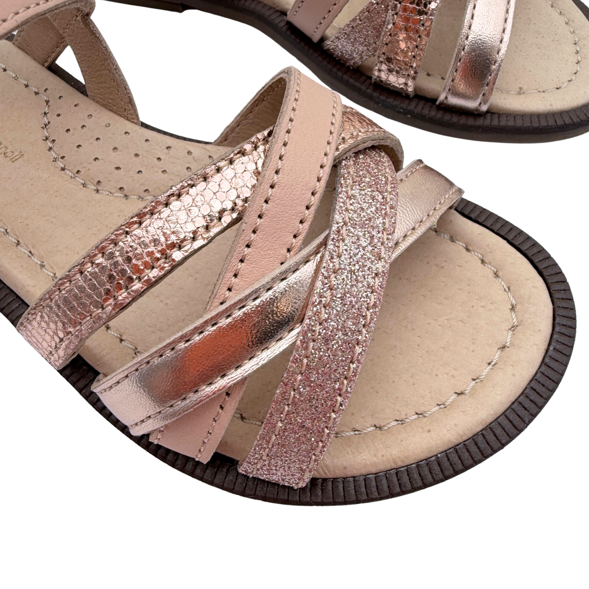 Sandales rose poudré et rose doré — 27