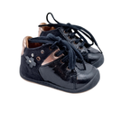 Baskets montantes bleu marine et bronze à lacets - 19
