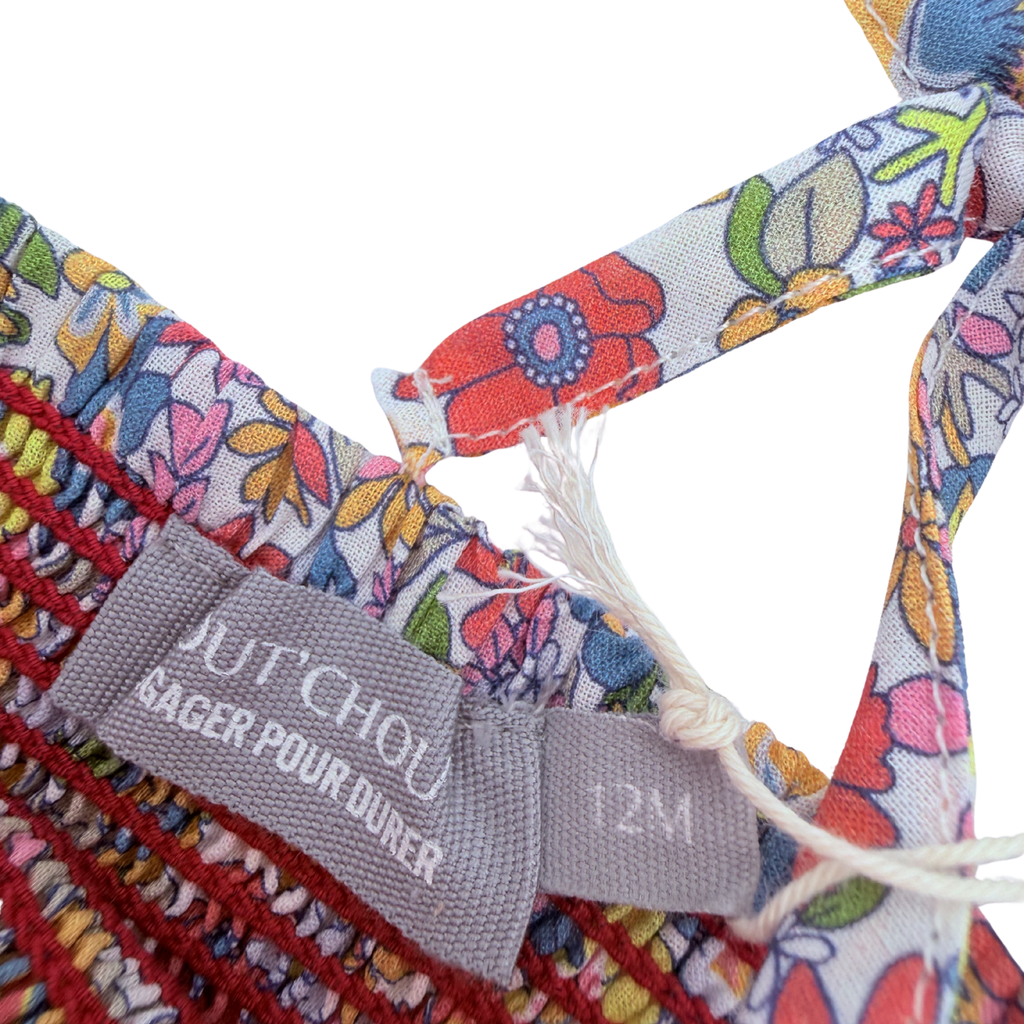 Combishort fleuri avec foulard assorti — 12 mois
