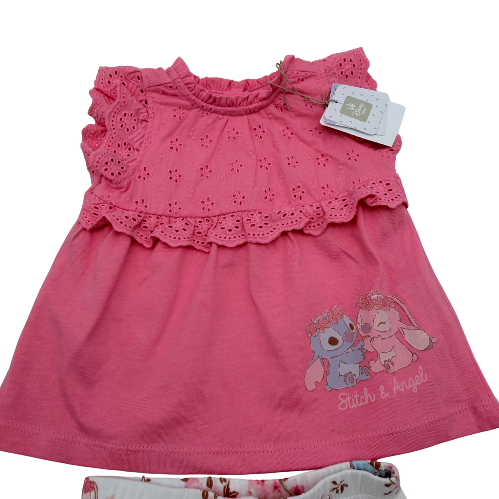 Ensemble fille Stitch & Angel rose - 1-3 mois