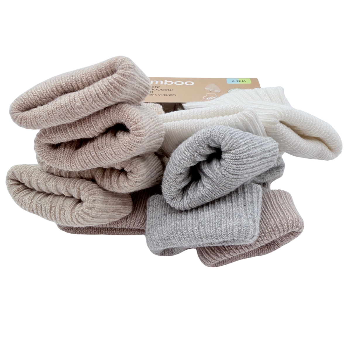 Lot de 5 paires de chaussettes en bambou – 6-12 mois