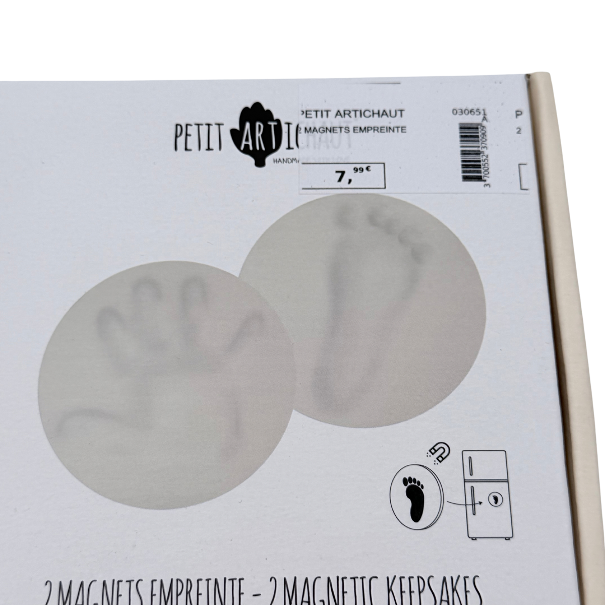 Kit 2 magnets empreinte bébé