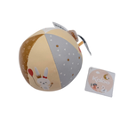 Balle souple bébé multicolore motif lapin – 10 cm