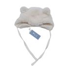 Bonnet bébé écru en fausse fourrure à oreilles - 1 mois