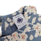 Blouse bleue imprimé fleuri à col volanté — 18 mois