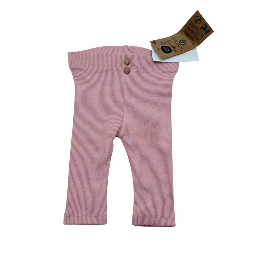 Legging côtelé rose à boutons - 1 mois