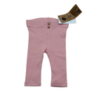 Legging côtelé rose à boutons - 1 mois