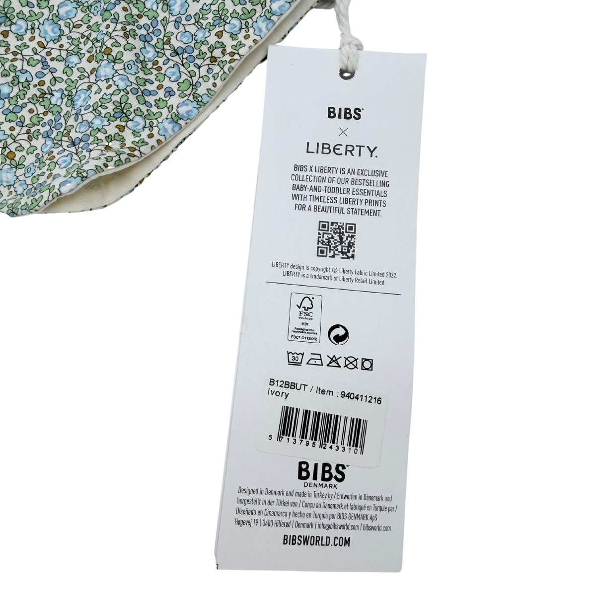 Bavoir bandana bébé à fleurs bleues en coton biologique