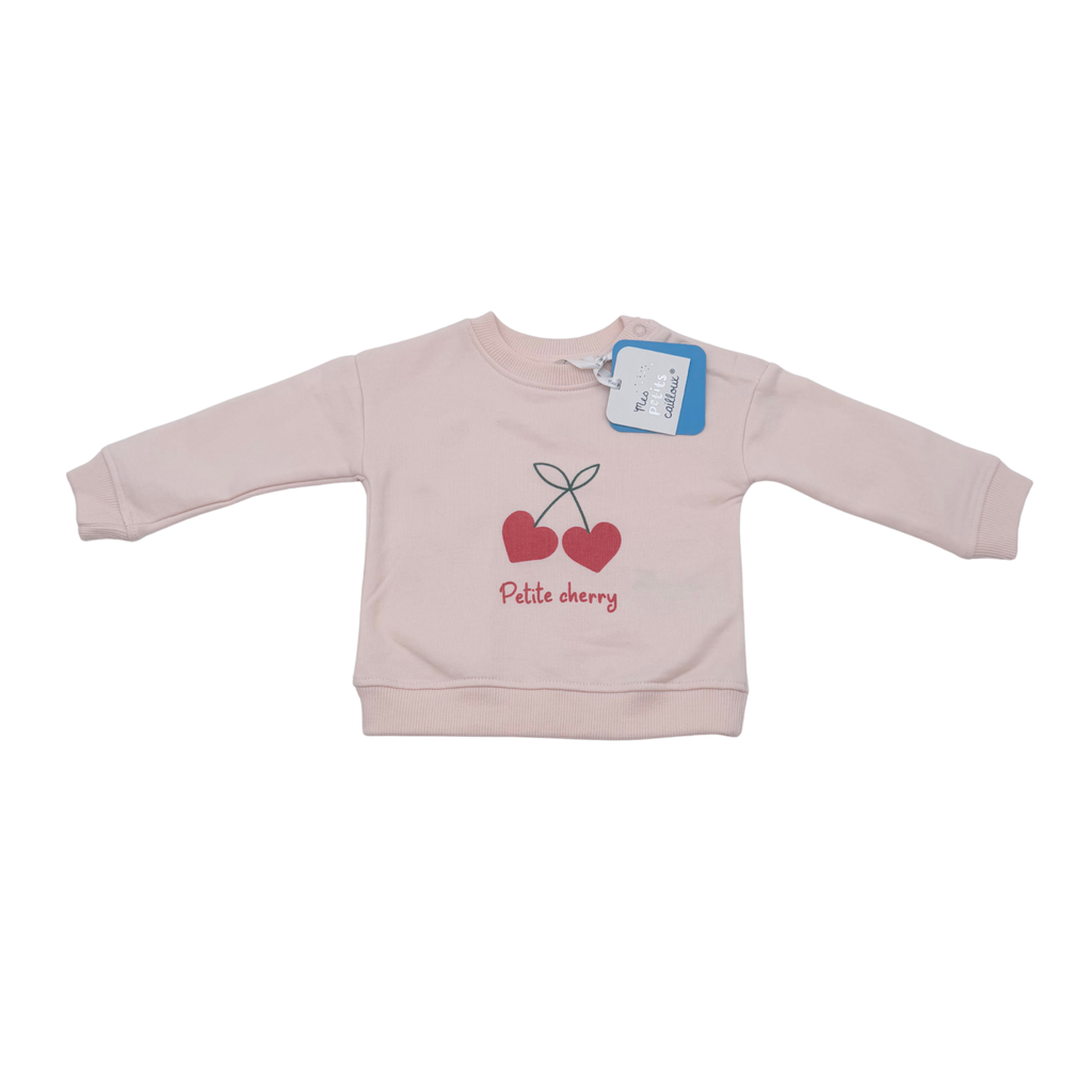 Sweat bébé Petite Cherry rose - 3 mois
