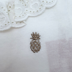 T-shirt blanc col brodé — 24 mois