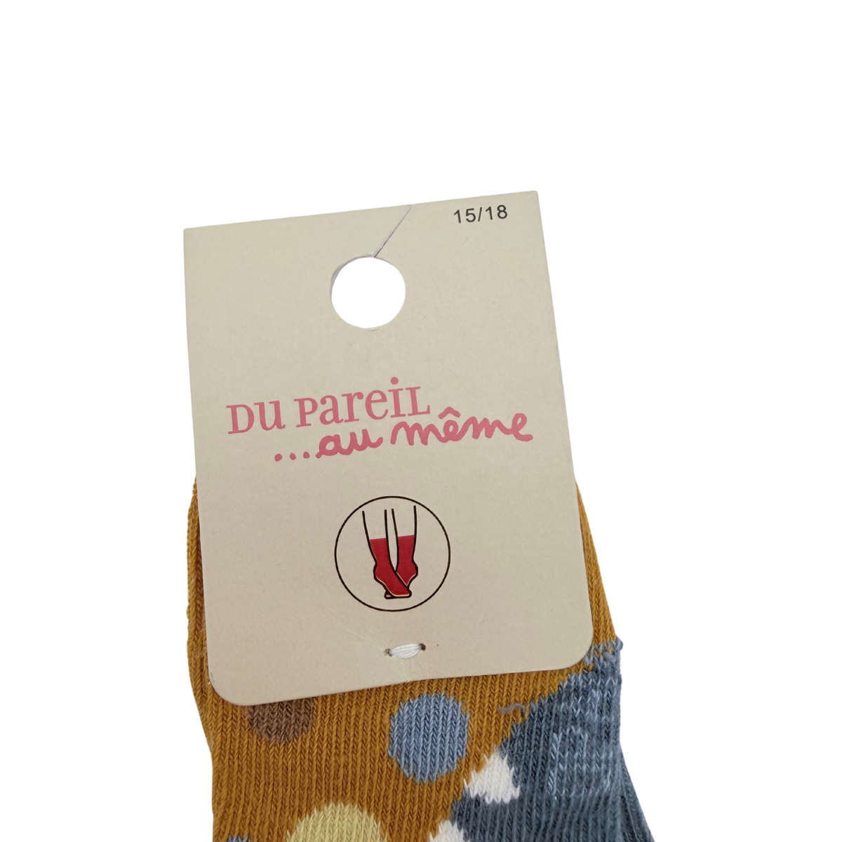 Paire de chaussettes enfant moutarde et grise - 15-18