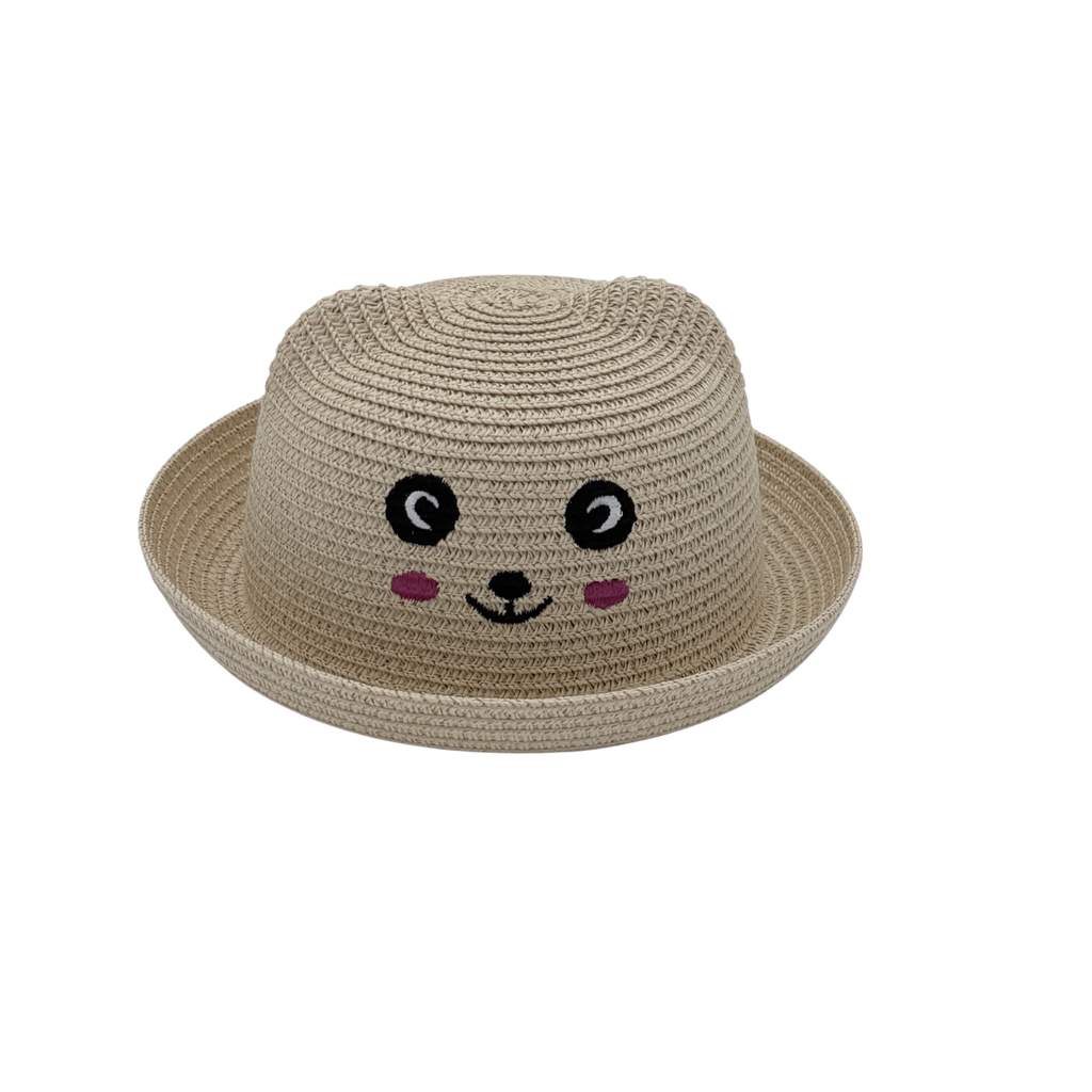 Chapeau bébé beige visage souriant — 12-24 mois