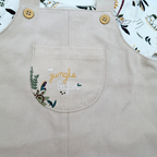 Ensemble salopette courte beige et t-shirt imprimé jungle - 6 mois