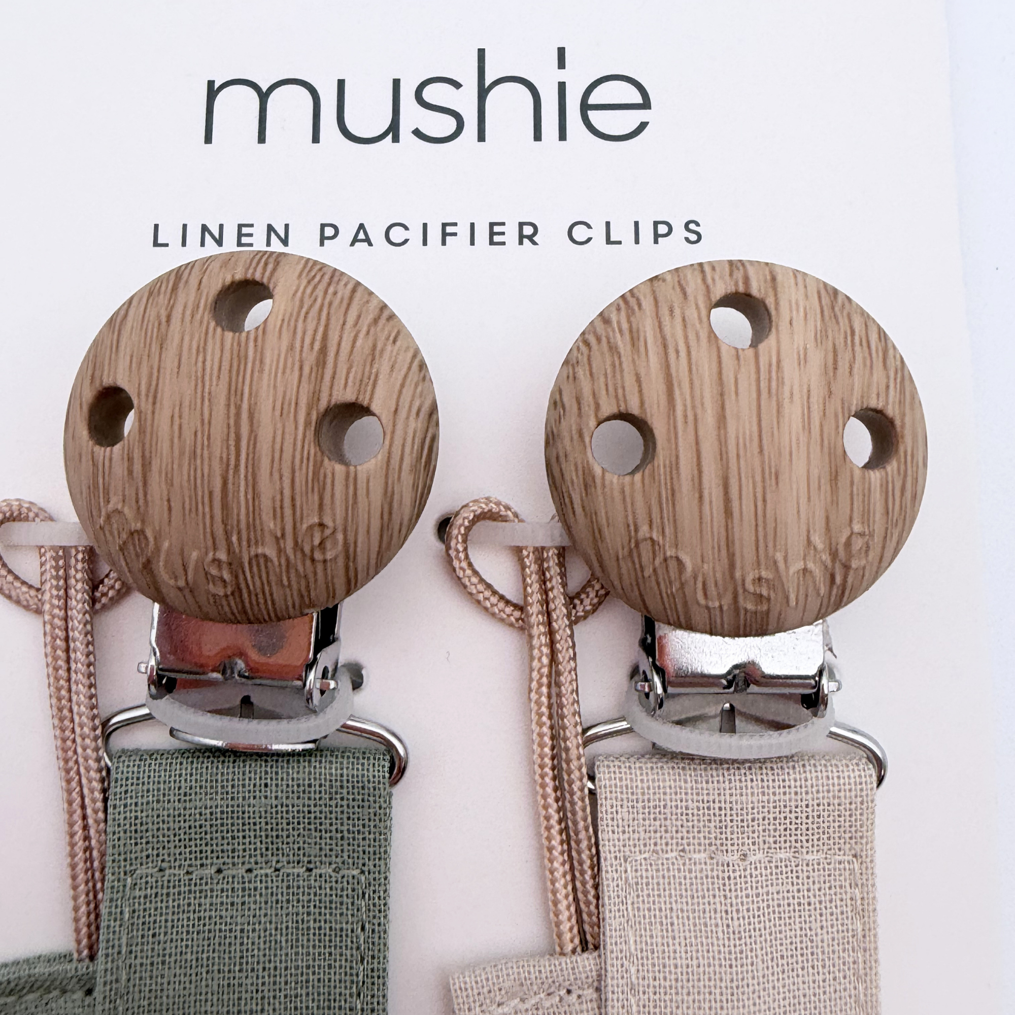 Lot de 2 attaches-sucettes en lin