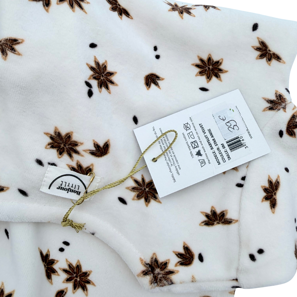 Pyjama bébé écru à motifs - 6 mois