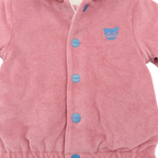 Veste réversible bébé rose corail à capuche et motifs chats - 6 mois