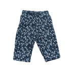 Pantalon bleu à motifs fleuris - 6 mois