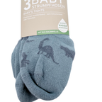 Lot de 3 collants bleu et gris à motifs dinosaures - 2-6 mois