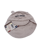 Chapeau bébé rayé à oreilles « Petit Amour » - 3-6 mois