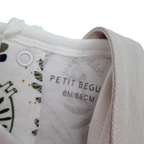 Ensemble salopette courte beige et t-shirt imprimé jungle - 6 mois