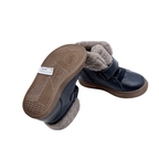 Bottines enfant bleu marine fourrées à scratch - 25