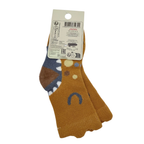 Paire de chaussettes enfant moutarde et grise - 15-18