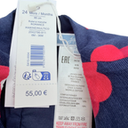 Robe bleu marine à fleurs rouges - 24 mois