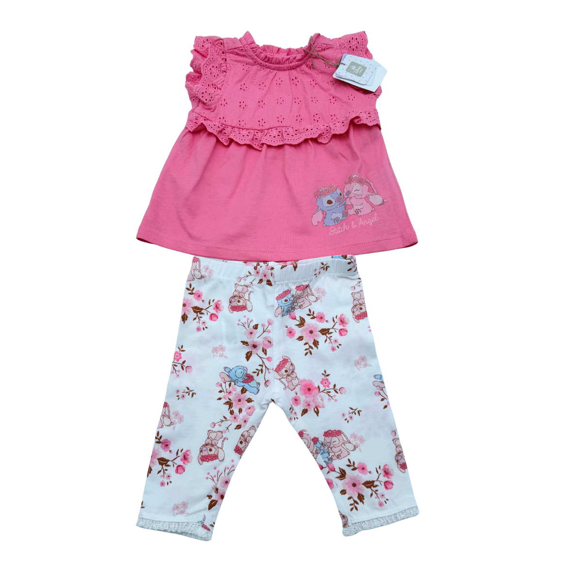 Ensemble fille Stitch & Angel rose - 1-3 mois