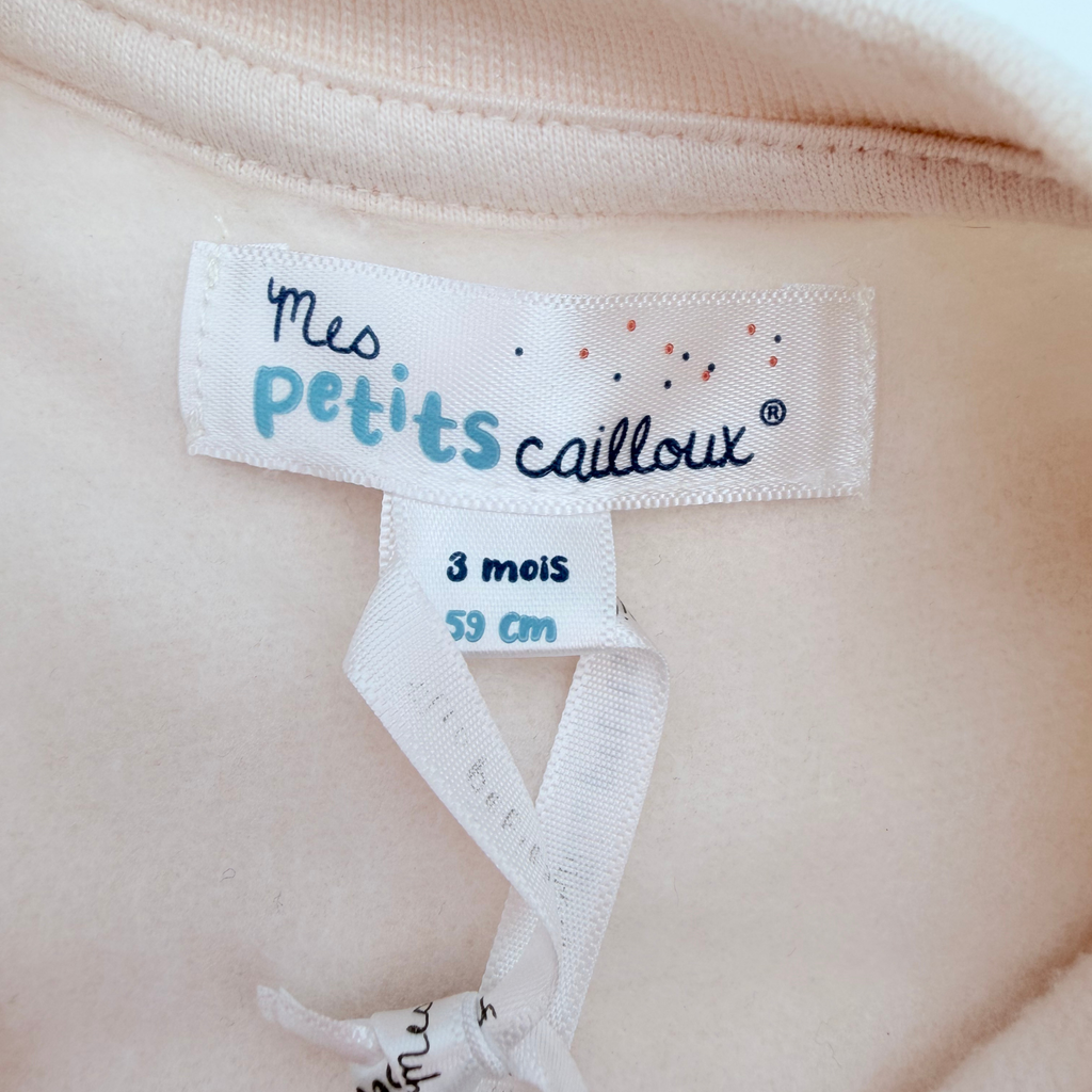 Gilet bébé boutonné beige rosé - 3 mois