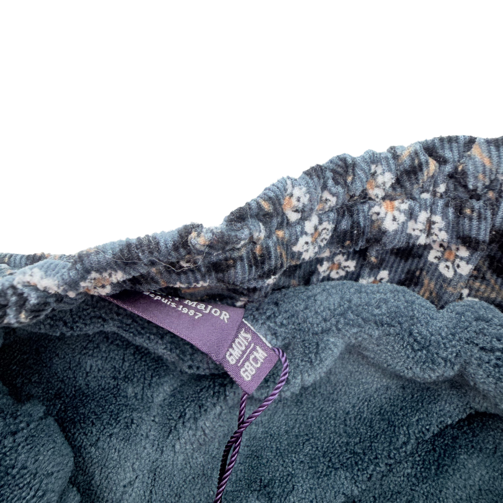 Pantalon bleu à motifs fleuris - 6 mois