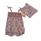 Combishort fleuri avec foulard assorti — 12 mois