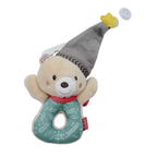 Hochet bébé ours beige avec bonnet étoilé