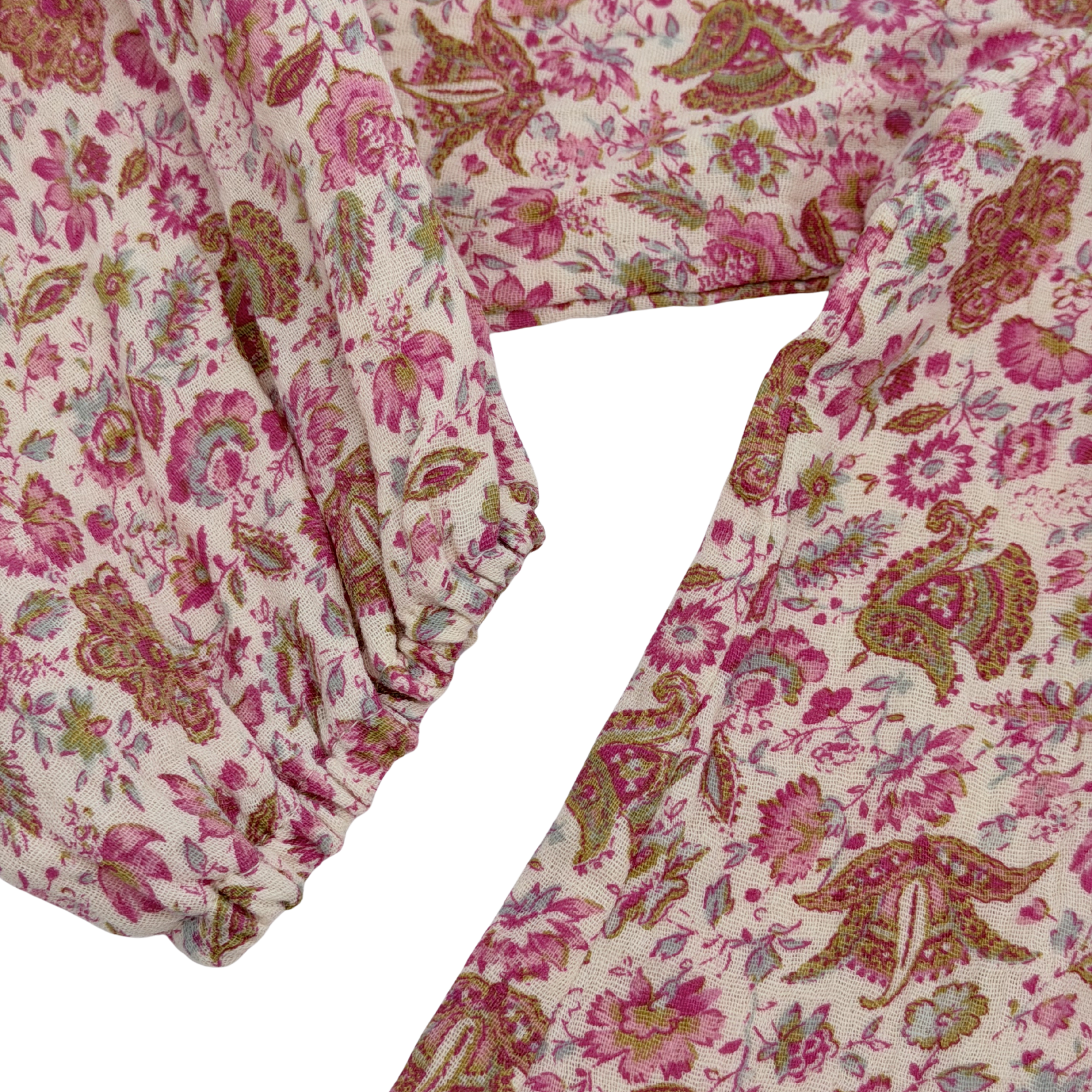 Blouse fleurie rose à volants — 8 ans