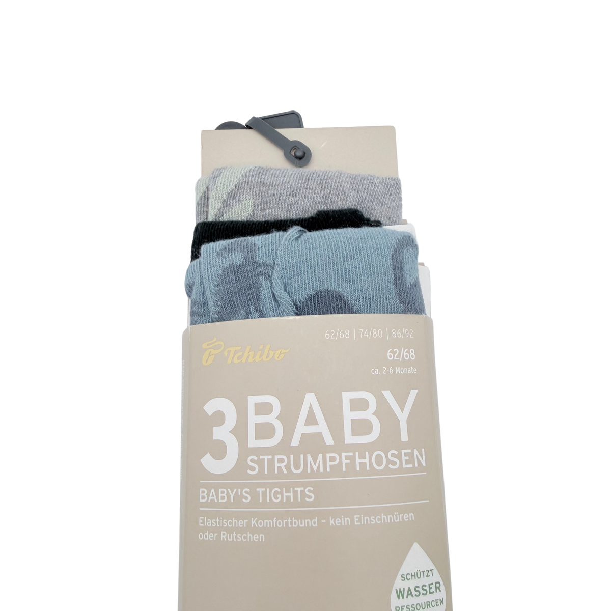 Lot de 3 collants bleu et gris à motifs dinosaures - 2-6 mois