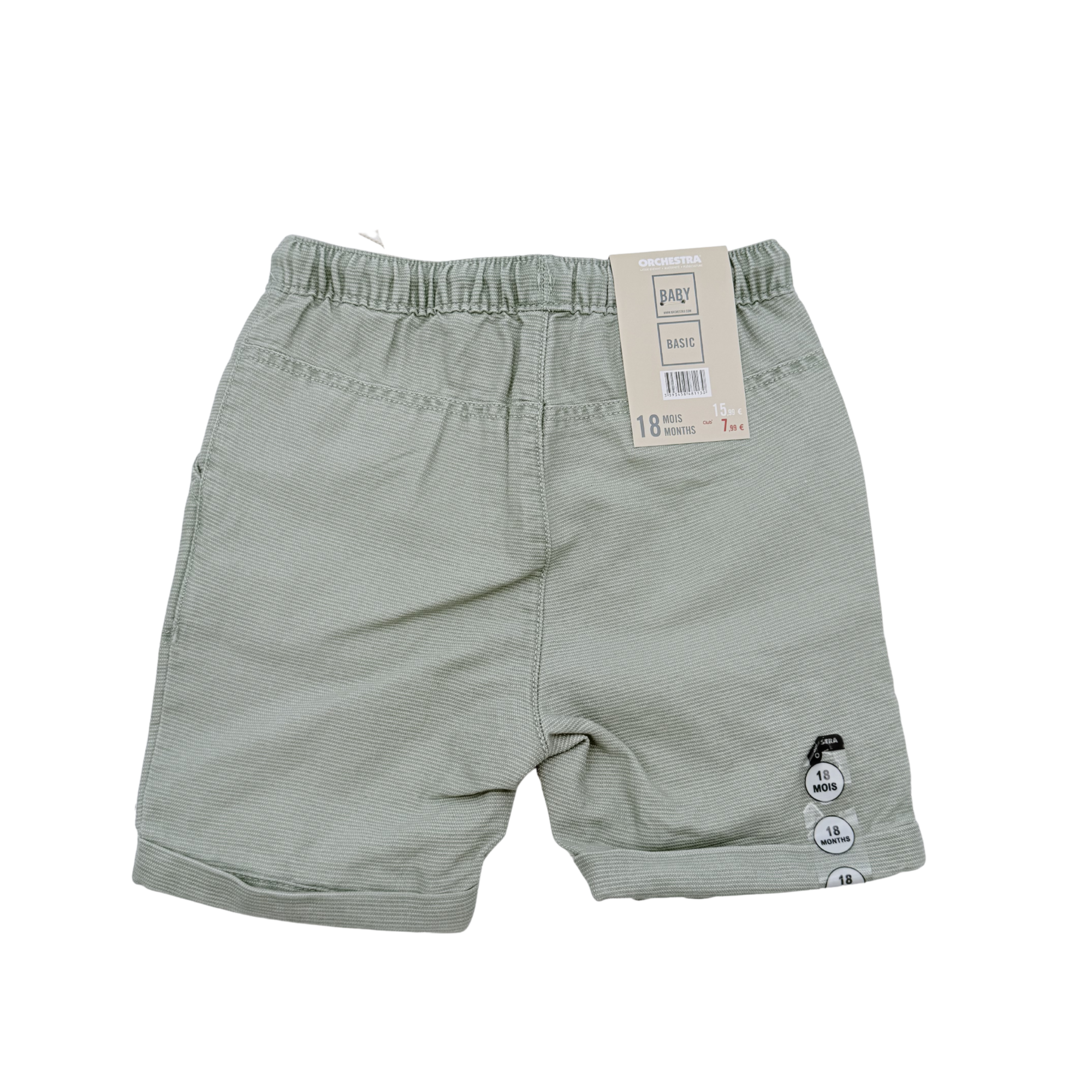 Short vert sauge – Taille 18 mois