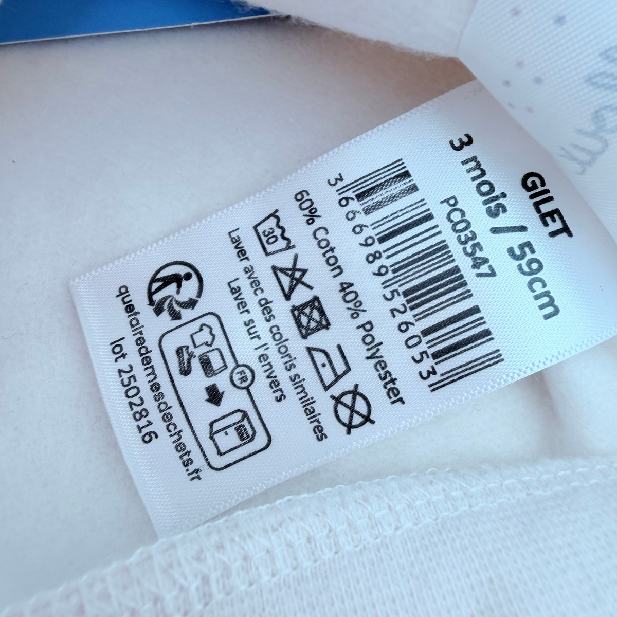 Gilet bébé boutonné beige rosé - 3 mois