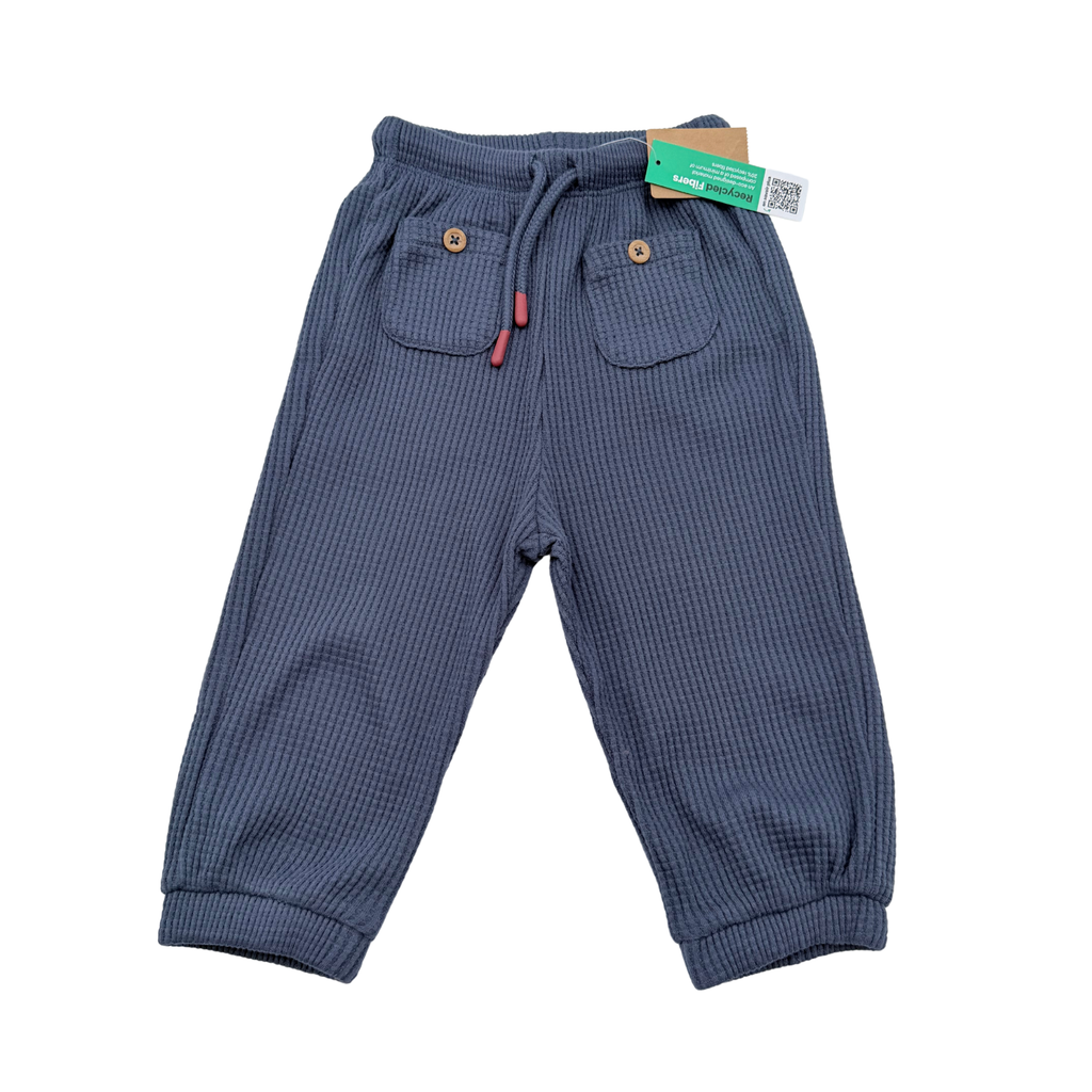 Pantalon gaufrée bleu - 18 mois