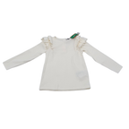 T-shirt fille écru à volants - 36 mois
