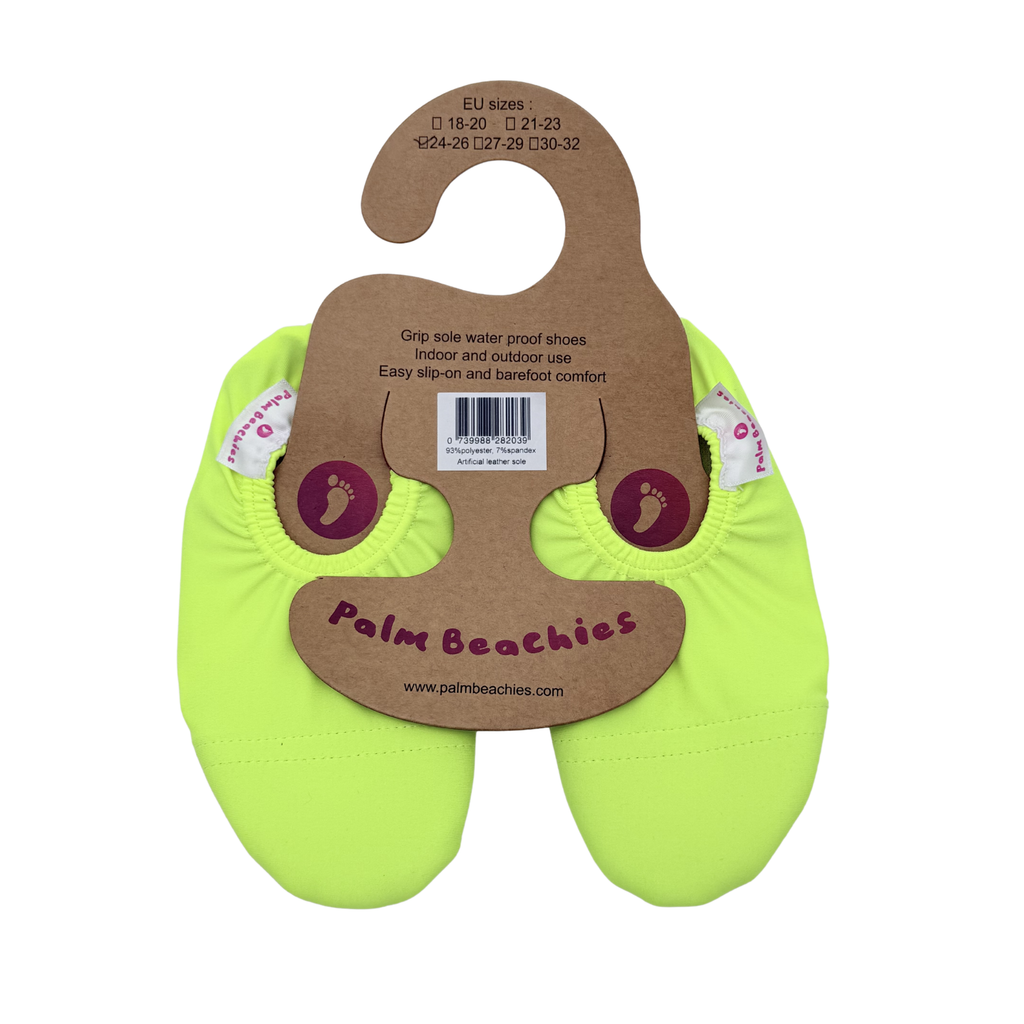 Chaussons aquatiques antidérapants jaune fluo - 24-26