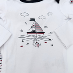 Ensemble bébé marin avec pyjama, body et bavoir — 18 mois