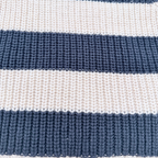 Pull bébé rayé beige et bleu marine en maille - 6 mois