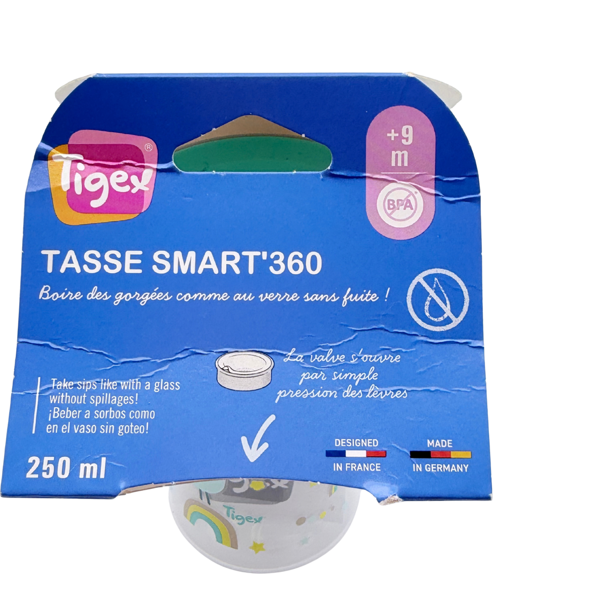 Tasse d’apprentissage Smart’360 250 ml – Motifs arc-en-ciel